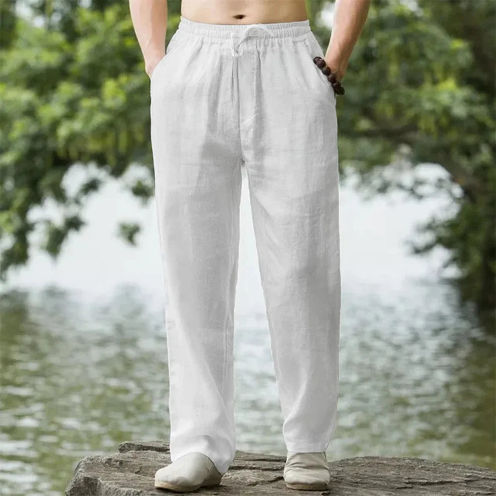 Herren-Leinen Strandhose mit Kordelzug | Bequeme Sommermode für Freizeit und Urlaub