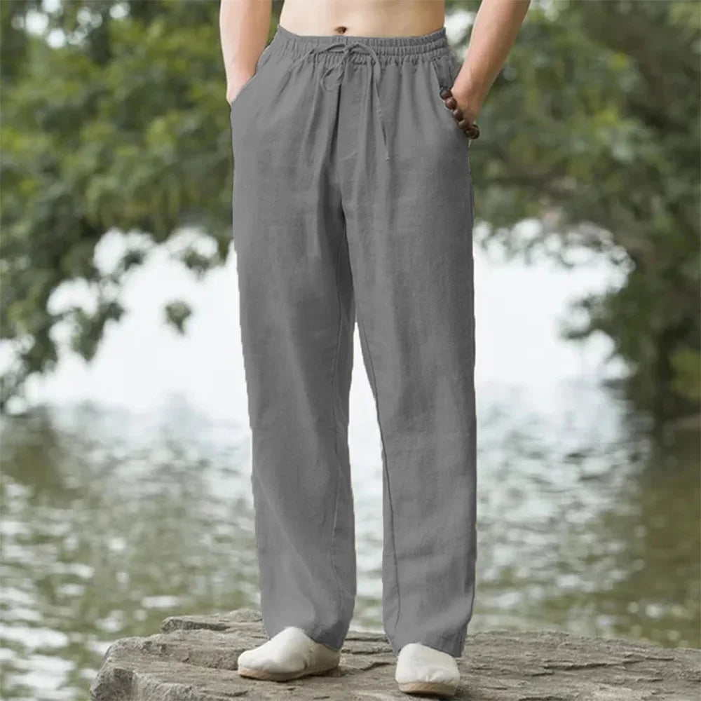 Herren-Leinen Strandhose mit Kordelzug | Bequeme Sommermode für Freizeit und Urlaub