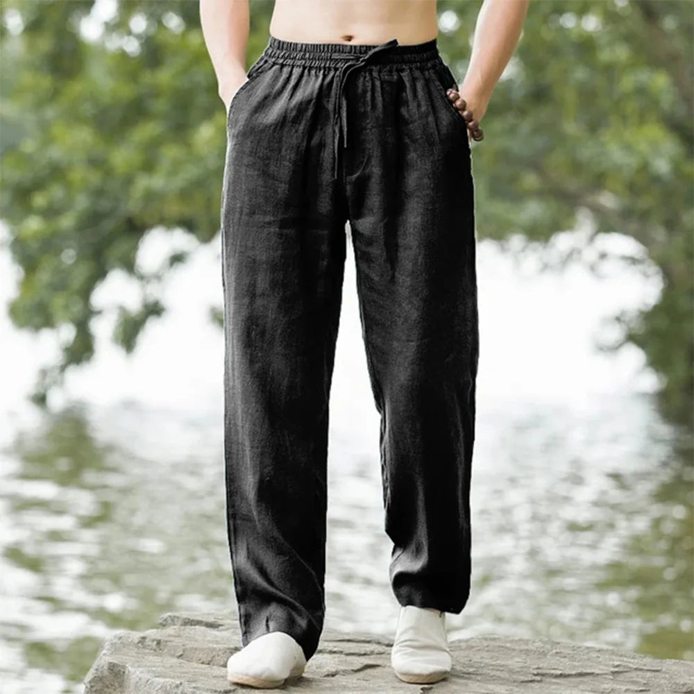 Herren-Leinen Strandhose mit Kordelzug | Bequeme Sommermode für Freizeit und Urlaub