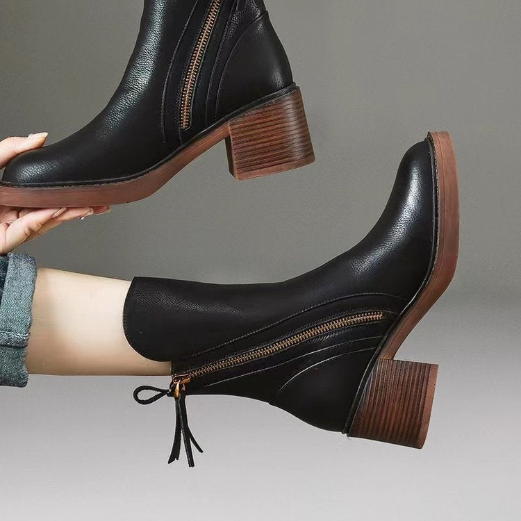 Damen Stiefel mit Seitenreißverschluss