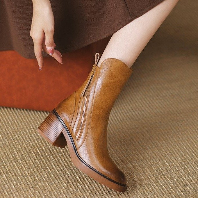 Damen Stiefel mit Seitenreißverschluss