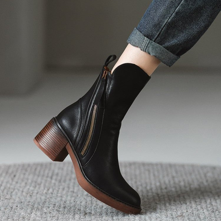 Damen Stiefel mit Seitenreißverschluss
