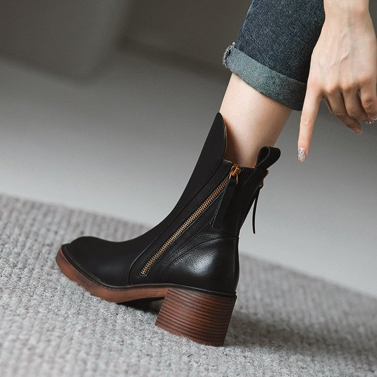 Damen Stiefel mit Seitenreißverschluss