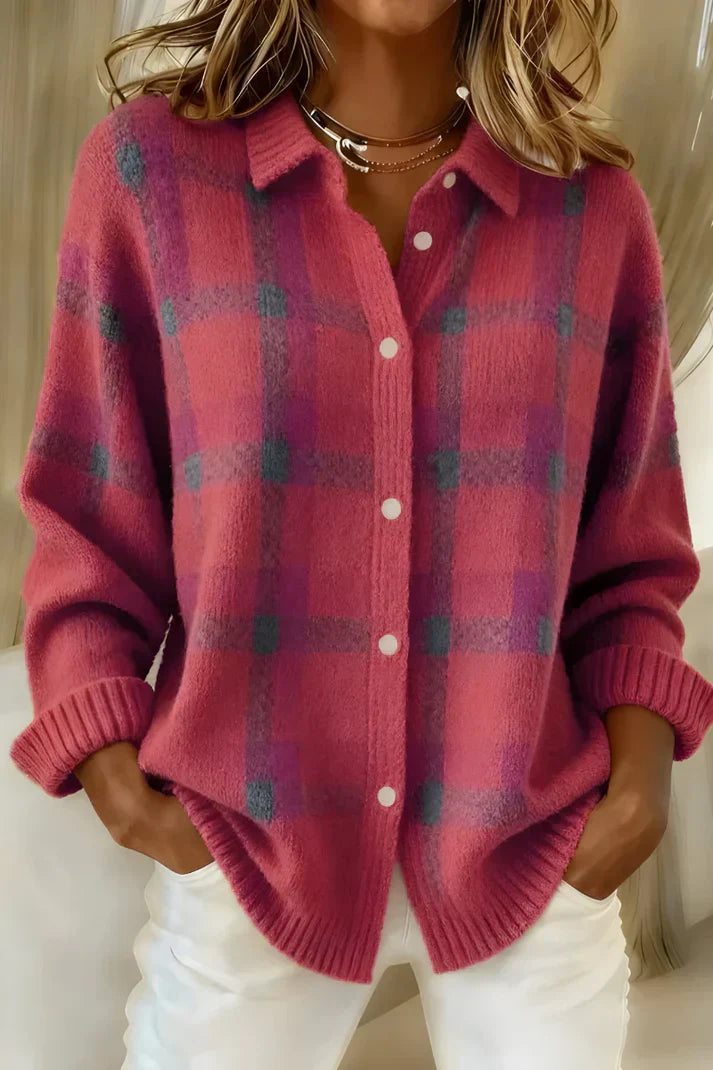 Damen Strickjacke im Longline-Schnitt mit Knopfleiste