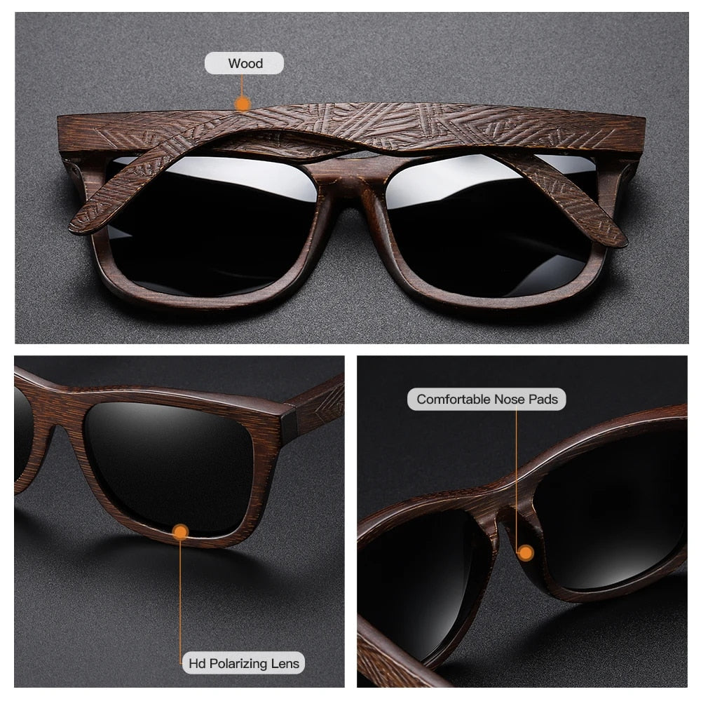 Sonnenbrille Herren Freizeit Polarisiert Bambusrahmen