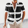 Strickhemd Herren Luftiges Häkel-Design für Frühling & Sommer Stylisches Kurzarmhemd