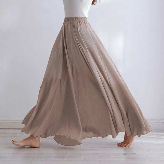 Damen Maxi Rock Plissee Freizeit Sommer
