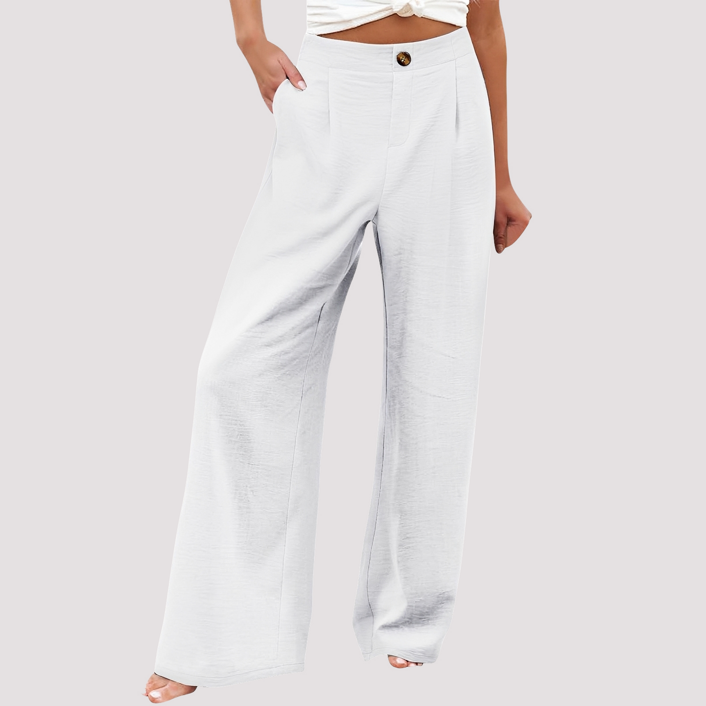 Damenhose Weites Bein High Waist Relaxed Fit Casual