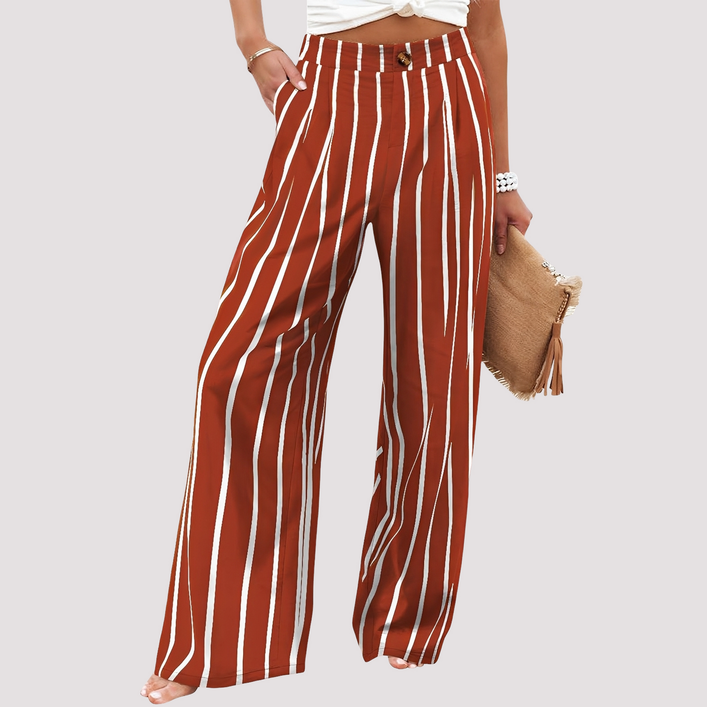 Damenhose Weites Bein High Waist Relaxed Fit Casual