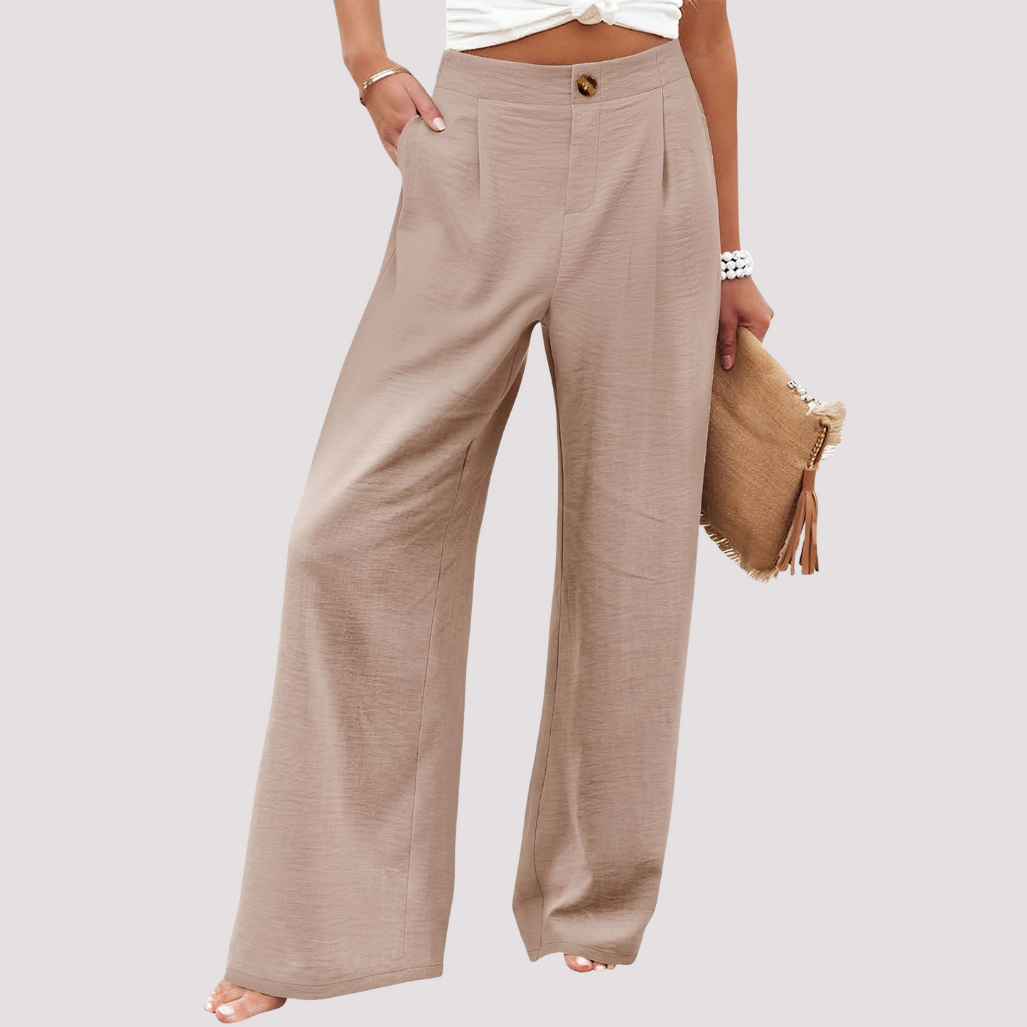 Damenhose Weites Bein High Waist Relaxed Fit Casual