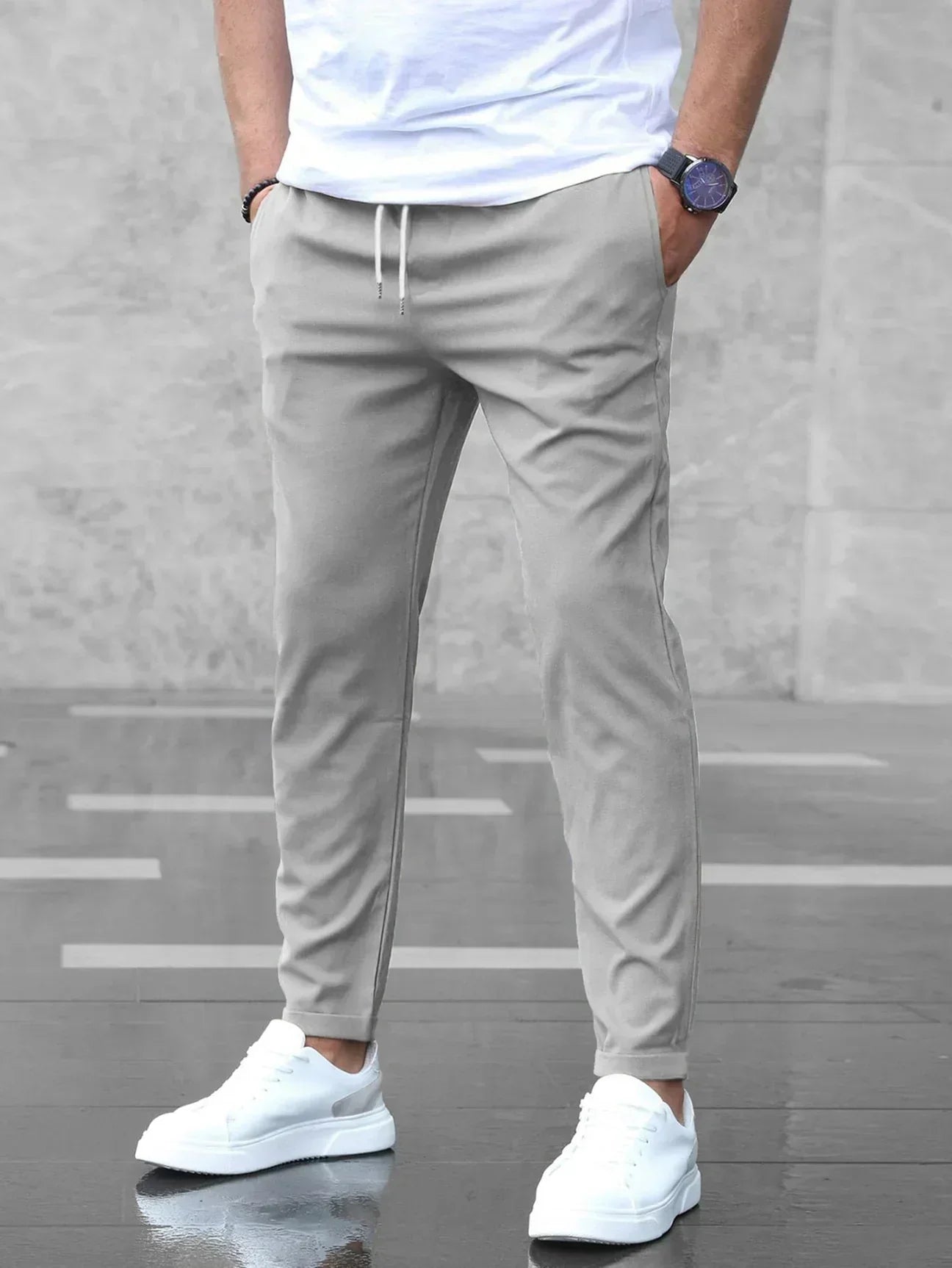 Sommer Stretch-Hose für Herren – Bequeme Business & Freizeit Hose mit schlanker Passform | Atmungsaktiv & Formstabi