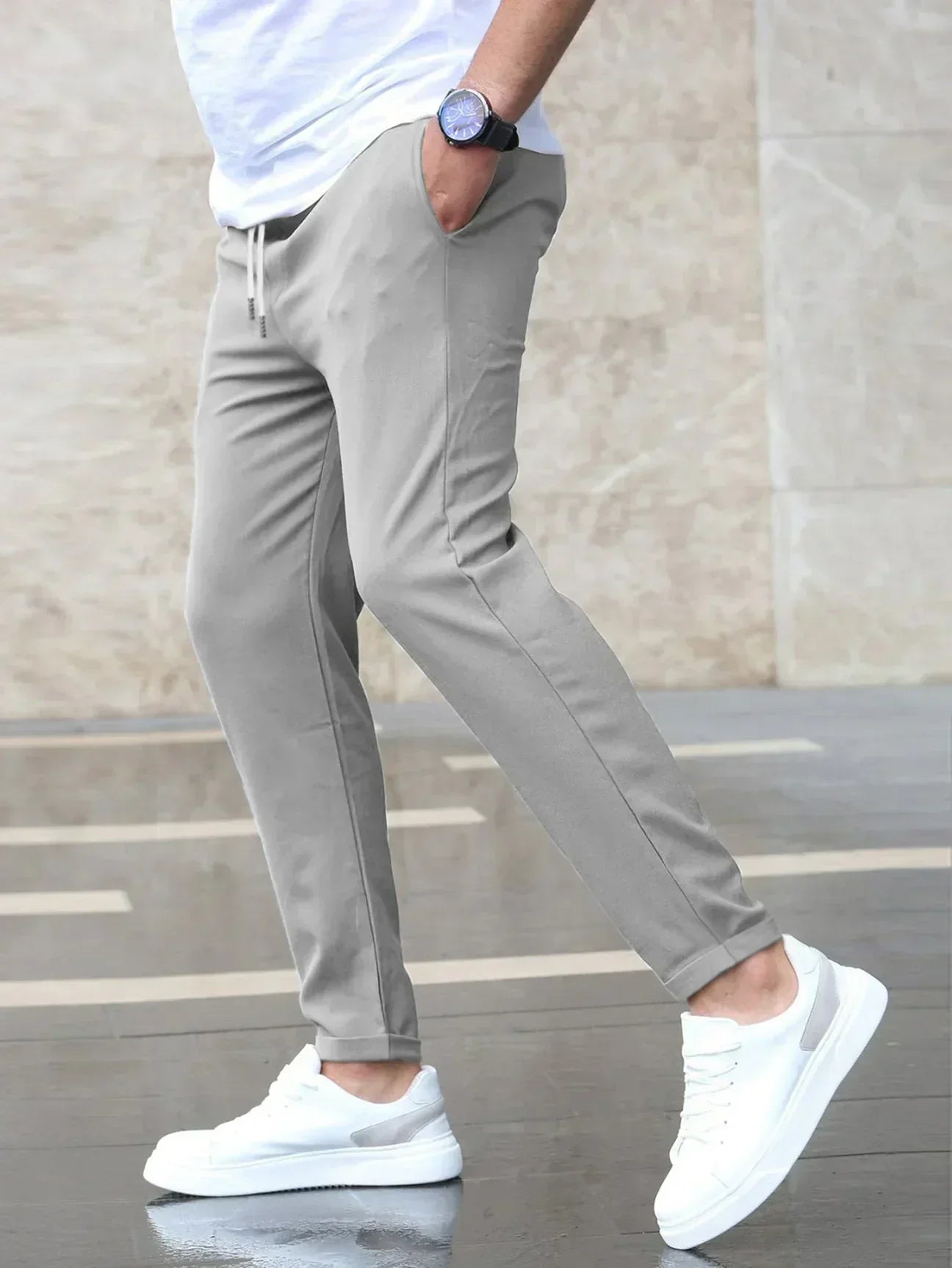 Sommer Stretch-Hose für Herren – Bequeme Business & Freizeit Hose mit schlanker Passform | Atmungsaktiv & Formstabi