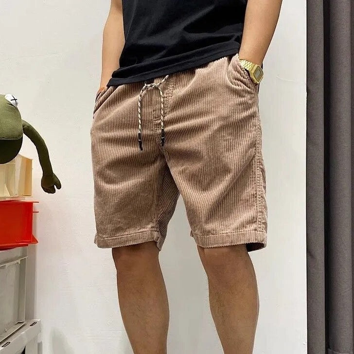 Herren-Cordshorts mit Kordelzug im Bund und Bündchen am Saum