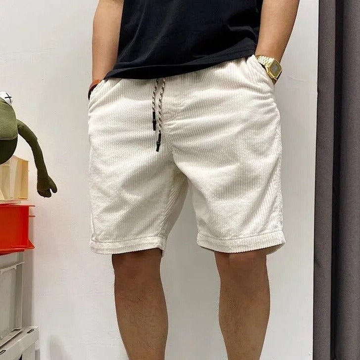 Herren-Cordshorts mit Kordelzug im Bund und Bündchen am Saum