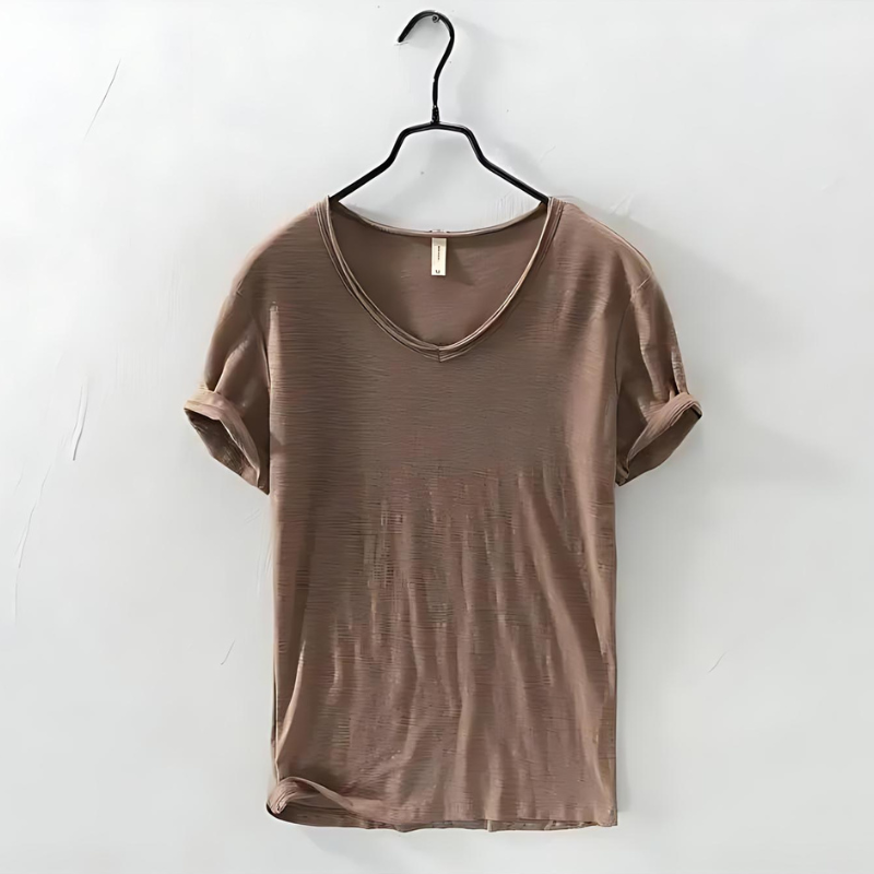 Herren-T-Shirt mit V-Ausschnitt und kurzen Ärmeln