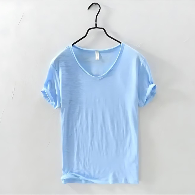 Herren-T-Shirt mit V-Ausschnitt und kurzen Ärmeln