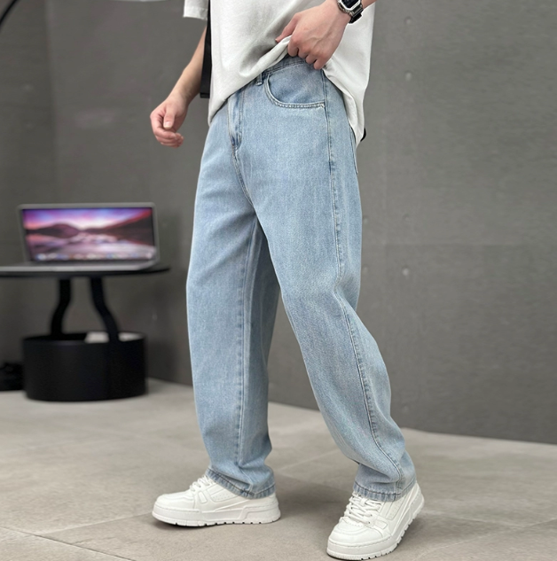 Herrenjeans mit geradem Bein und lockerer Passform | Bequeme, volle Länge für den Alltag