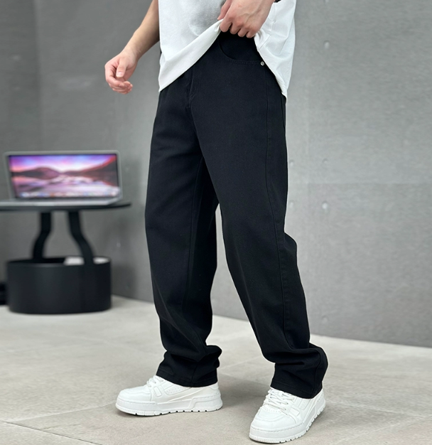 Herrenjeans mit geradem Bein und lockerer Passform | Bequeme, volle Länge für den Alltag