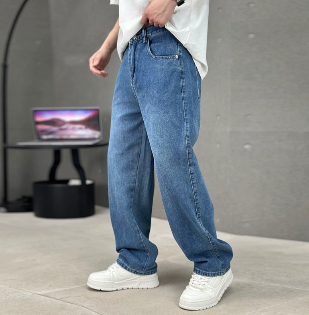 Herrenjeans mit geradem Bein und lockerer Passform | Bequeme, volle Länge für den Alltag