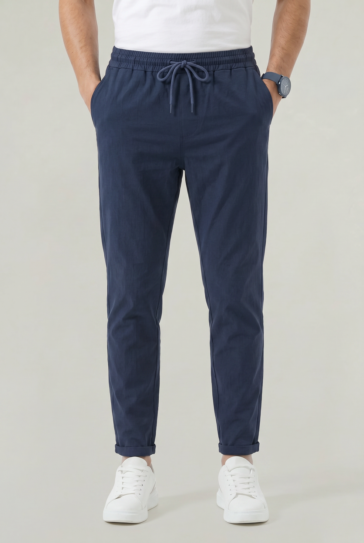 Comfort-Stretchhose mit elastischem Bund und Tunnelzug
