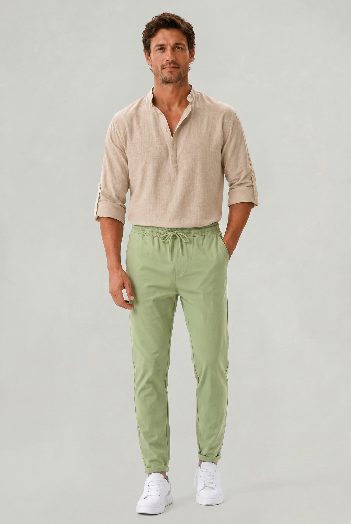 Comfort-Stretchhose mit elastischem Bund und Tunnelzug