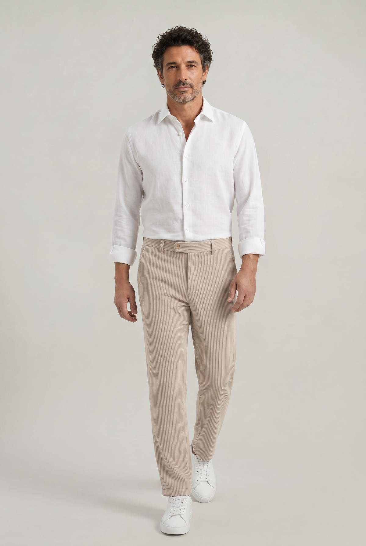 Herren Weite Hose mit Strukturstoff und Seitentaschen