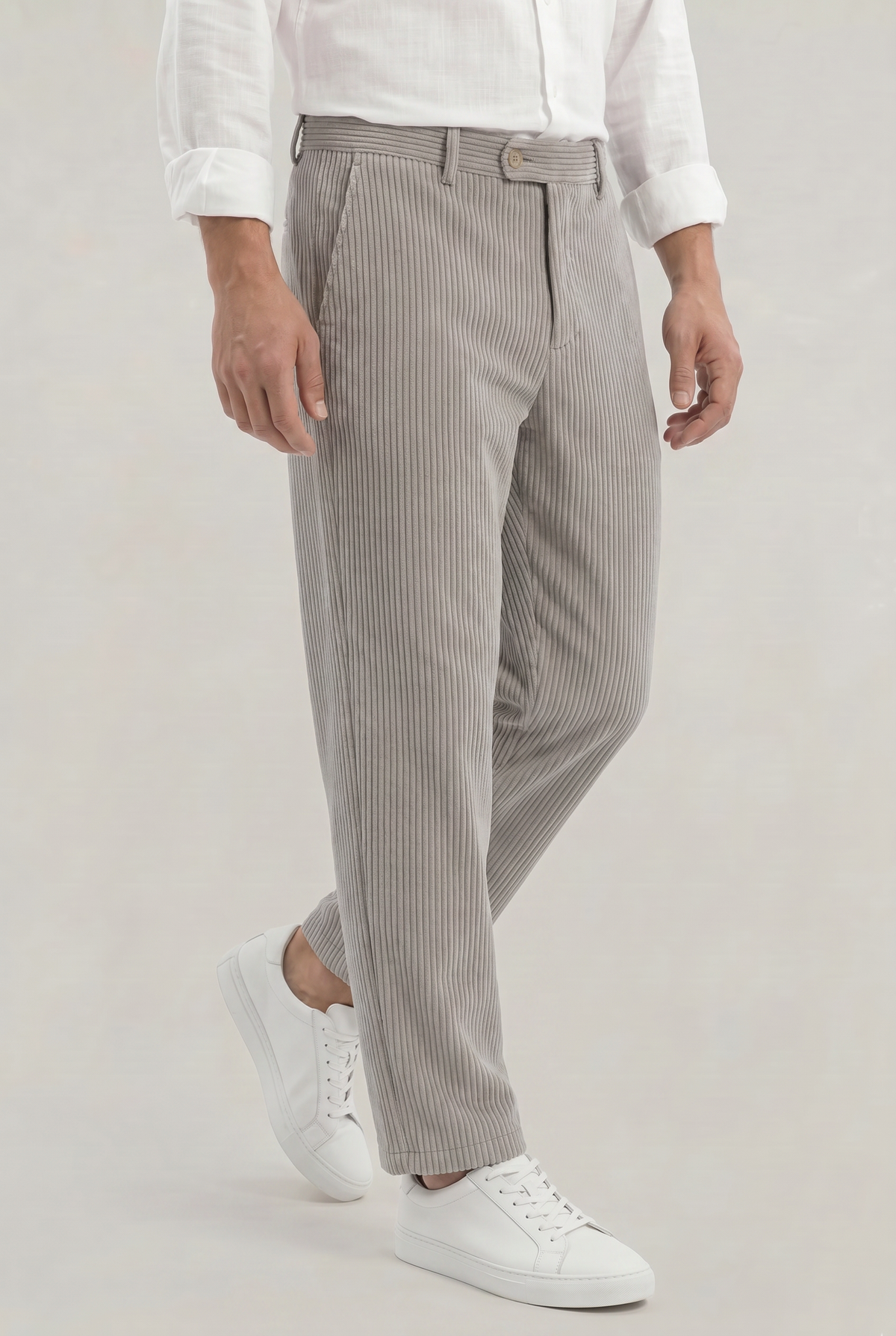 Herren Weite Hose mit Strukturstoff und Seitentaschen