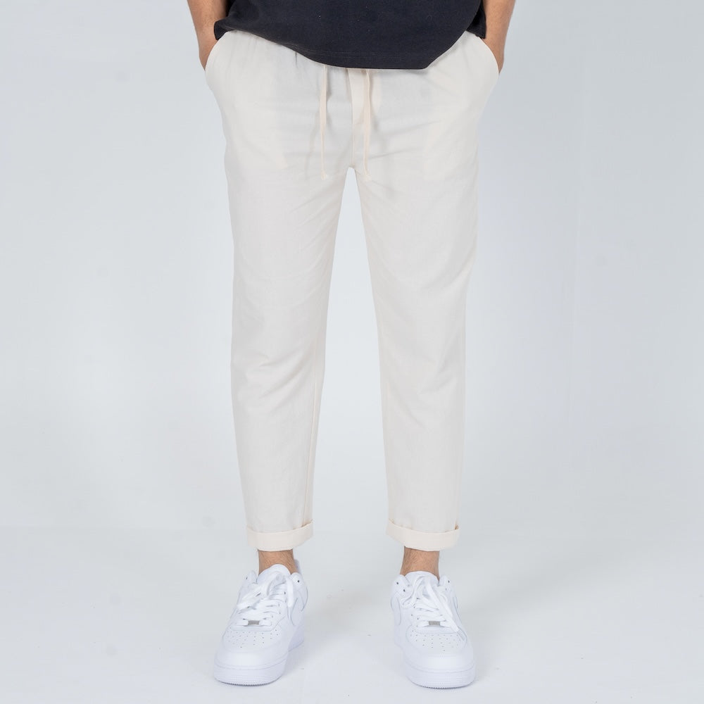 Leichte Stoff Komforthose mit Elastischem Bund | Atmungsaktive Unisex-Hose für Sommer
