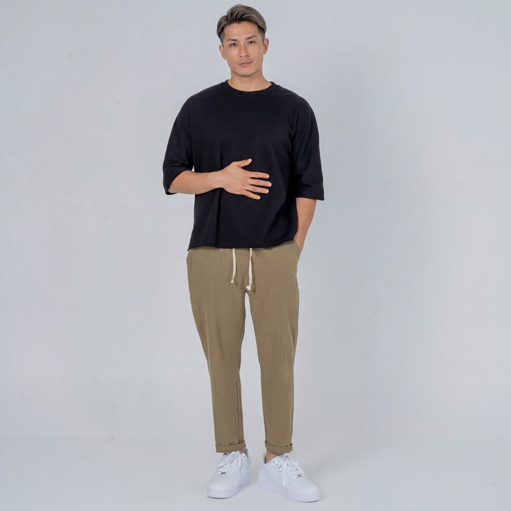 Leichte Stoff Komforthose mit Elastischem Bund | Atmungsaktive Unisex-Hose für Sommer