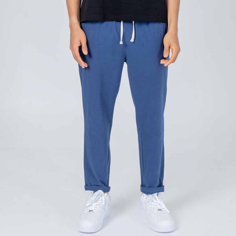 Leichte Stoff Komforthose mit Elastischem Bund | Atmungsaktive Unisex-Hose für Sommer