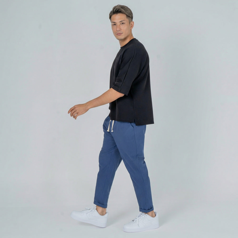 Leichte Stoff Komforthose mit Elastischem Bund | Atmungsaktive Unisex-Hose für Sommer