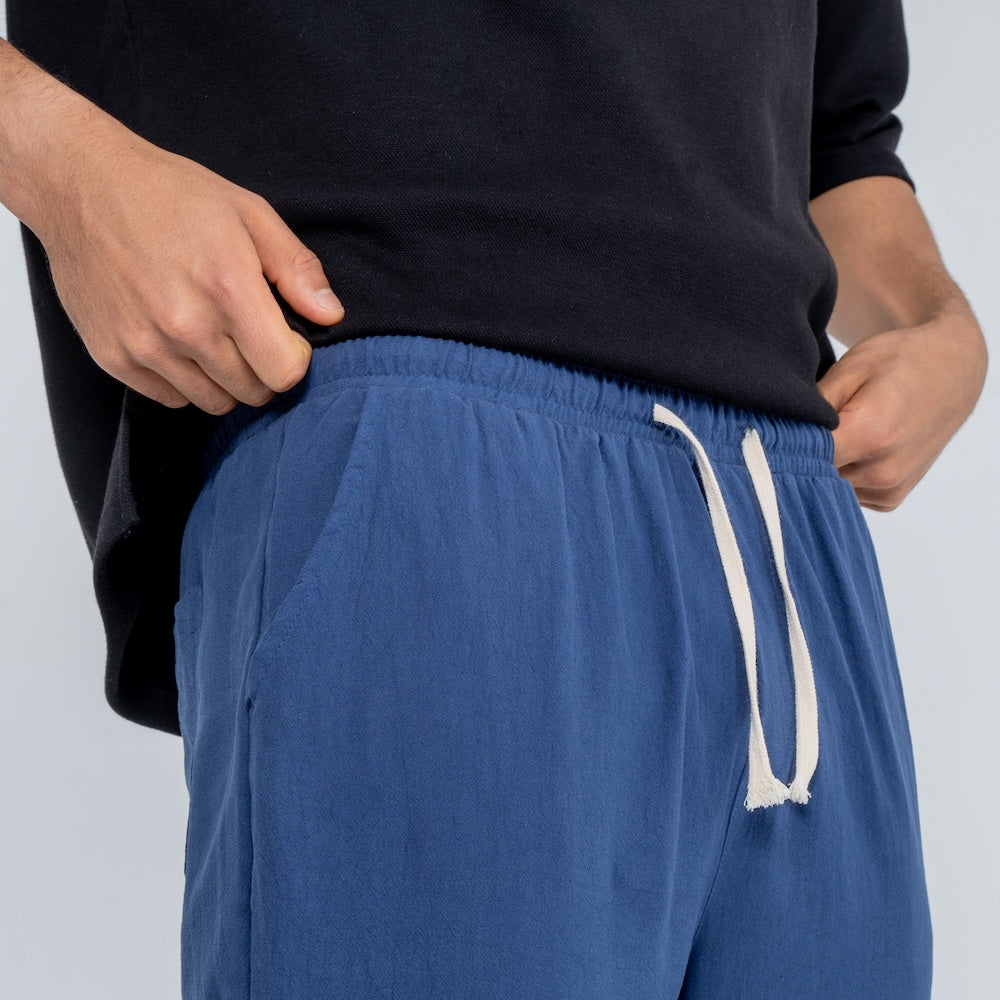 Leichte Stoff Komforthose mit Elastischem Bund | Atmungsaktive Unisex-Hose für Sommer