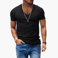 Klassisches Herren T-Shirt Regular Fit Freizeit V-Ausschnitt