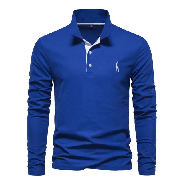 Poloshirt Herren | Langärmlig mit Strukturierter Knopfleiste