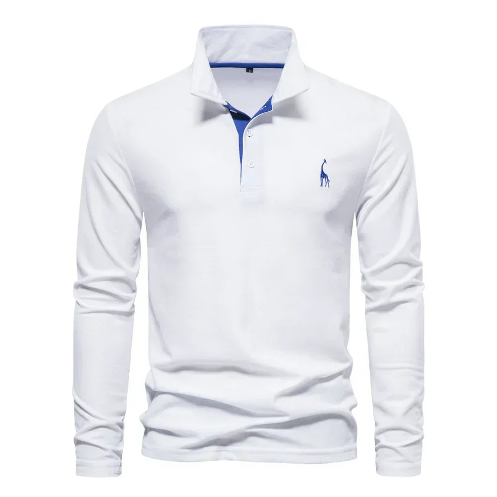 Poloshirt Herren | Langärmlig mit Strukturierter Knopfleiste