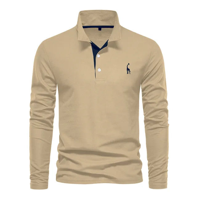 Poloshirt Herren | Langärmlig mit Strukturierter Knopfleiste