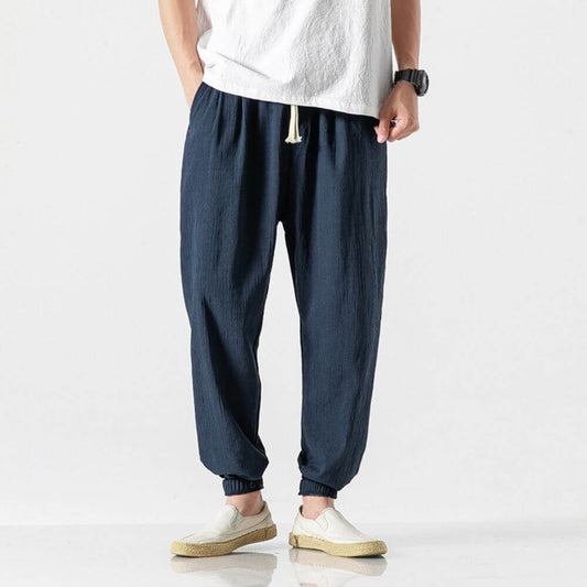 Stoffhose | Japanische Unisex-Hose mit Elastischem Bund