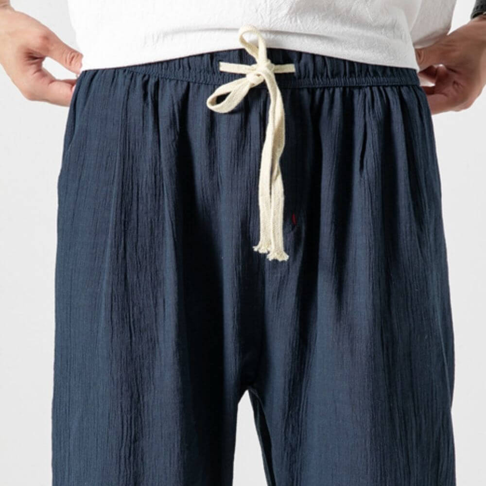 Stoffhose | Japanische Unisex-Hose mit Elastischem Bund