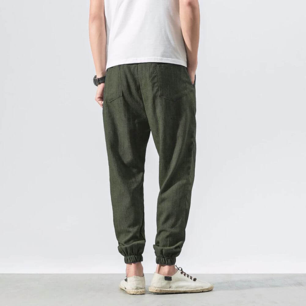 Stoffhose | Japanische Unisex-Hose mit Elastischem Bund