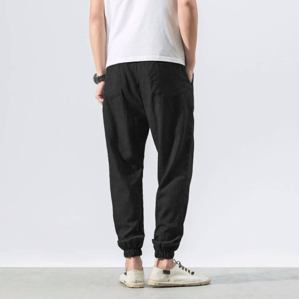 Stoffhose | Japanische Unisex-Hose mit Elastischem Bund
