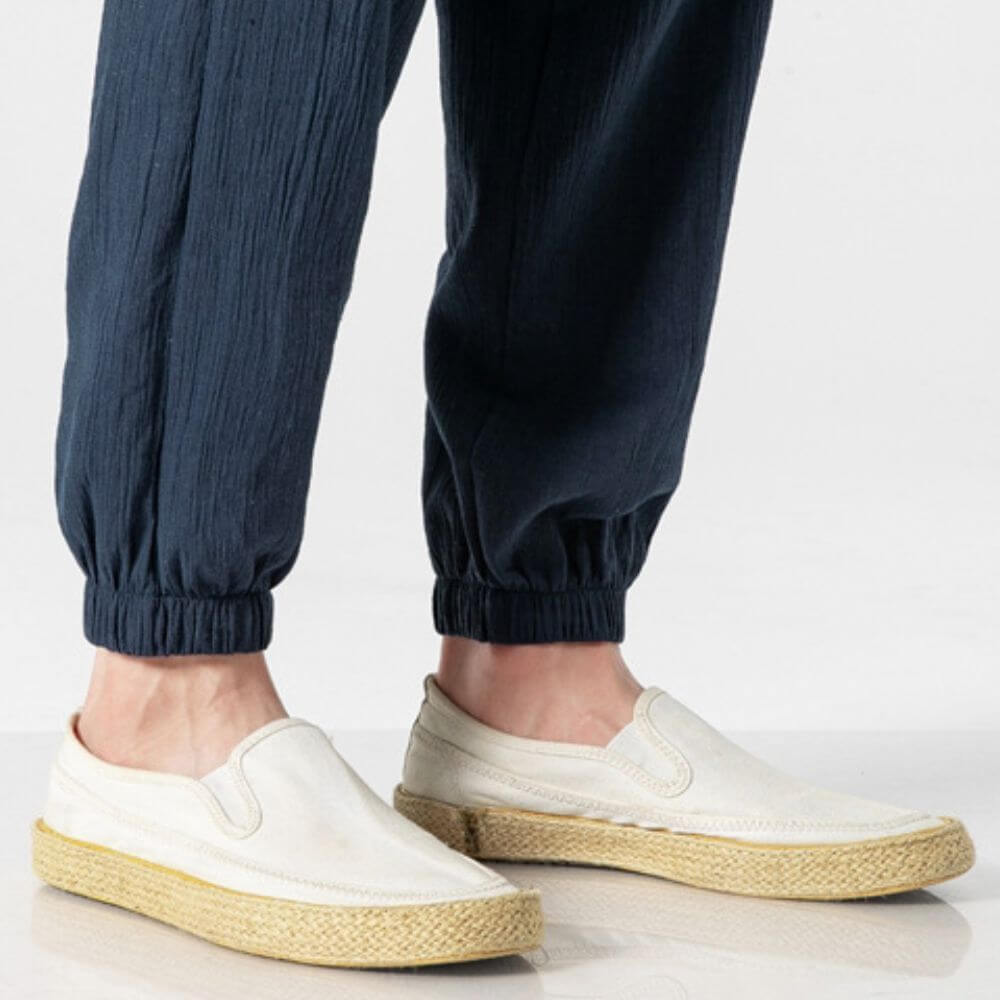 Stoffhose Komfort | Japanische Unisex-Hose mit Elastischem Bund