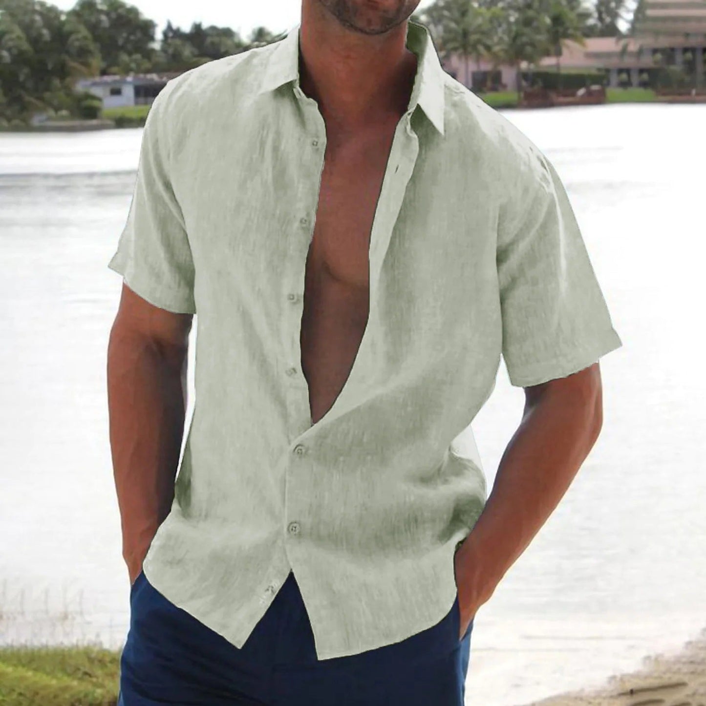 Kurzarmhemd Herren Regular Fit Freizeit Sommer