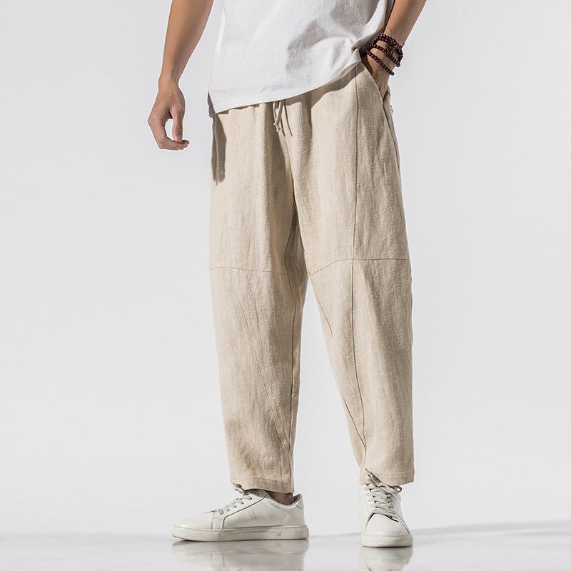 Weite Hose Herren – Sommerhose mit Kordelzug & Weitem Schnitt | Leichte Stoffhose Herren, Bequem für Warme Tage