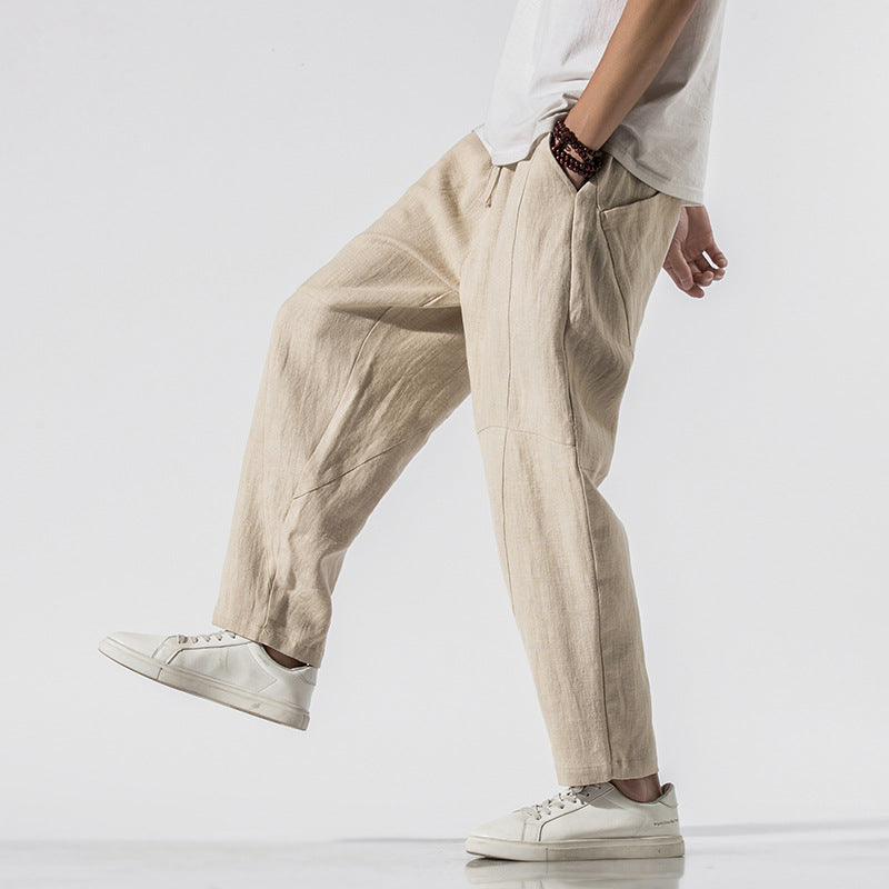 Weite Hose Herren – Sommerhose mit Kordelzug & Weitem Schnitt | Leichte Stoffhose Herren, Bequem für Warme Tage