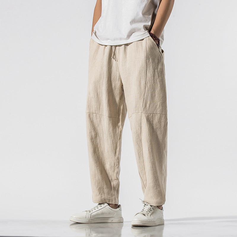 Weite Hose Herren – Sommerhose mit Kordelzug & Weitem Schnitt | Leichte Stoffhose Herren, Bequem für Warme Tage
