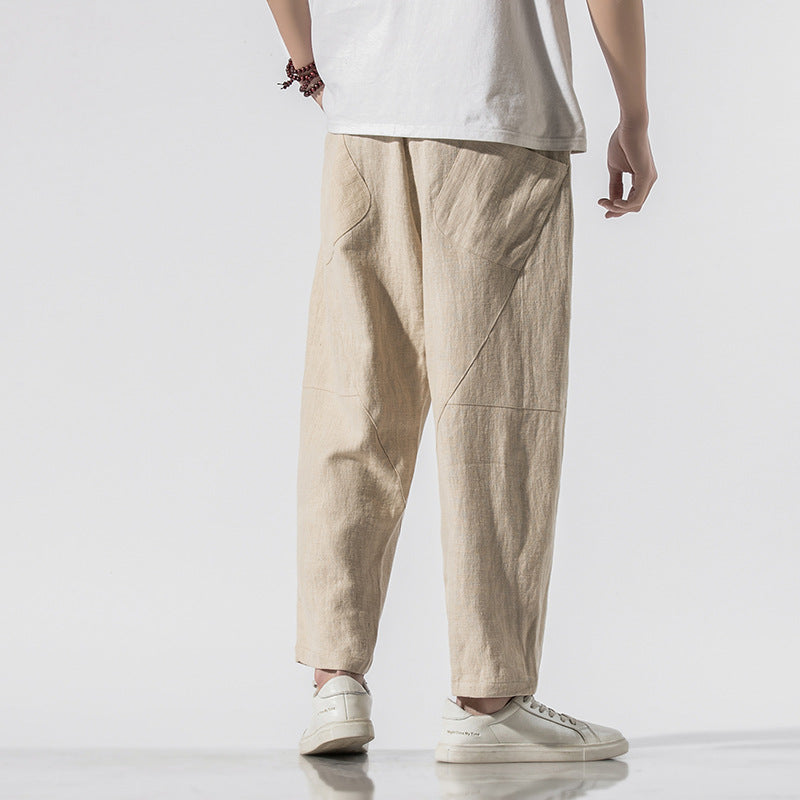 Weite Hose Herren – Sommerhose mit Kordelzug & Weitem Schnitt | Leichte Stoffhose Herren, Bequem für Warme Tage