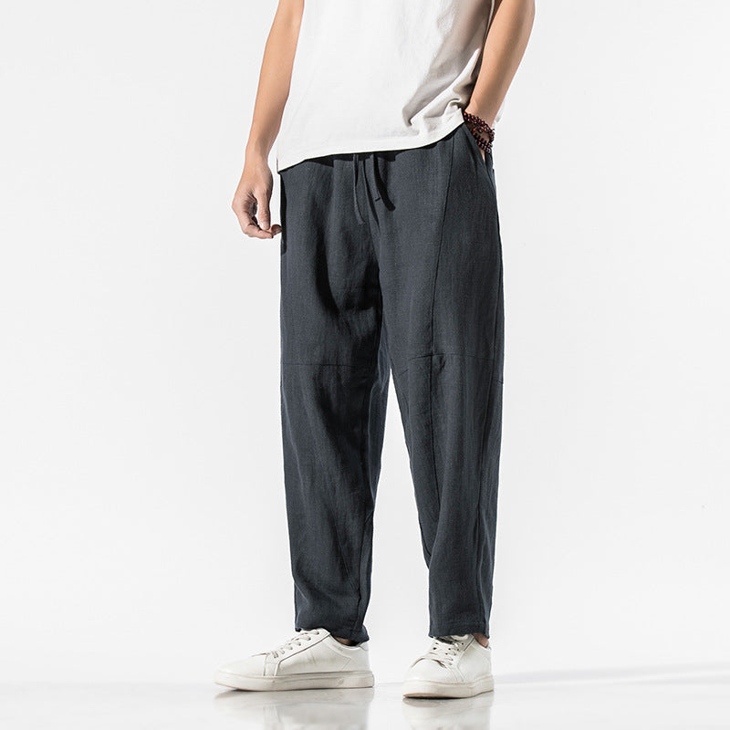 Weite Hose Herren – Sommerhose mit Kordelzug & Weitem Schnitt | Leichte Stoffhose Herren, Bequem für Warme Tage