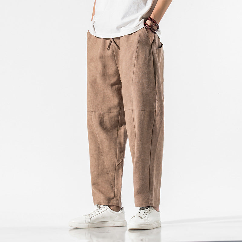 Weite Hose Herren – Sommerhose mit Kordelzug & Weitem Schnitt | Leichte Stoffhose Herren, Bequem für Warme Tage