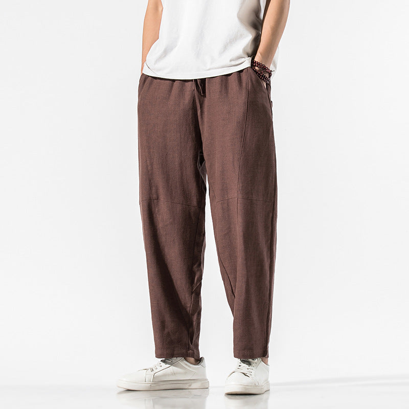 Weite Hose Herren – Sommerhose mit Kordelzug & Weitem Schnitt | Leichte Stoffhose Herren, Bequem für Warme Tage