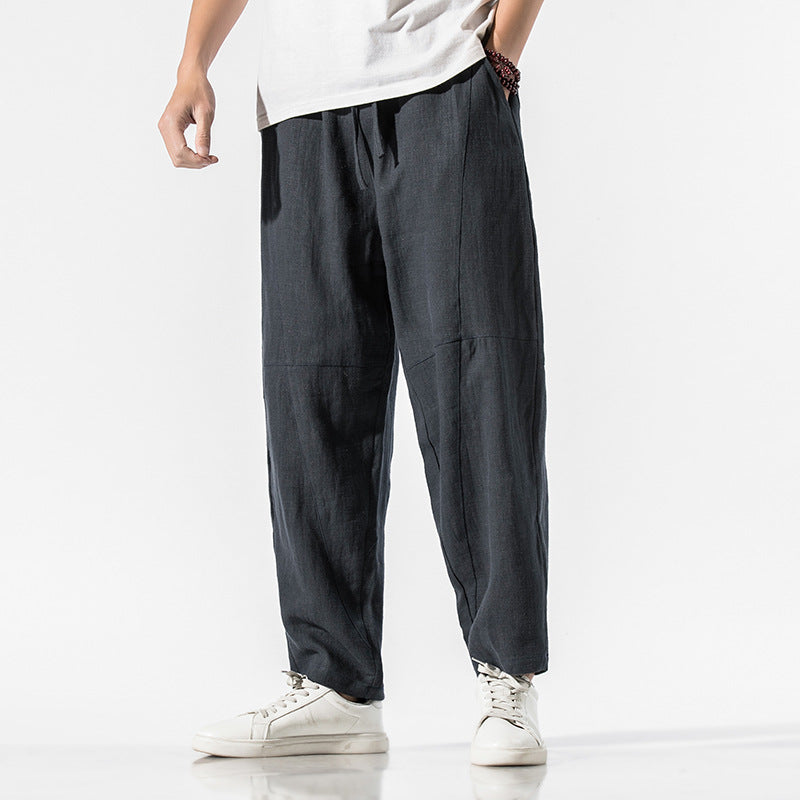 Weite Hose Herren – Sommerhose mit Kordelzug & Weitem Schnitt | Leichte Stoffhose Herren, Bequem für Warme Tage